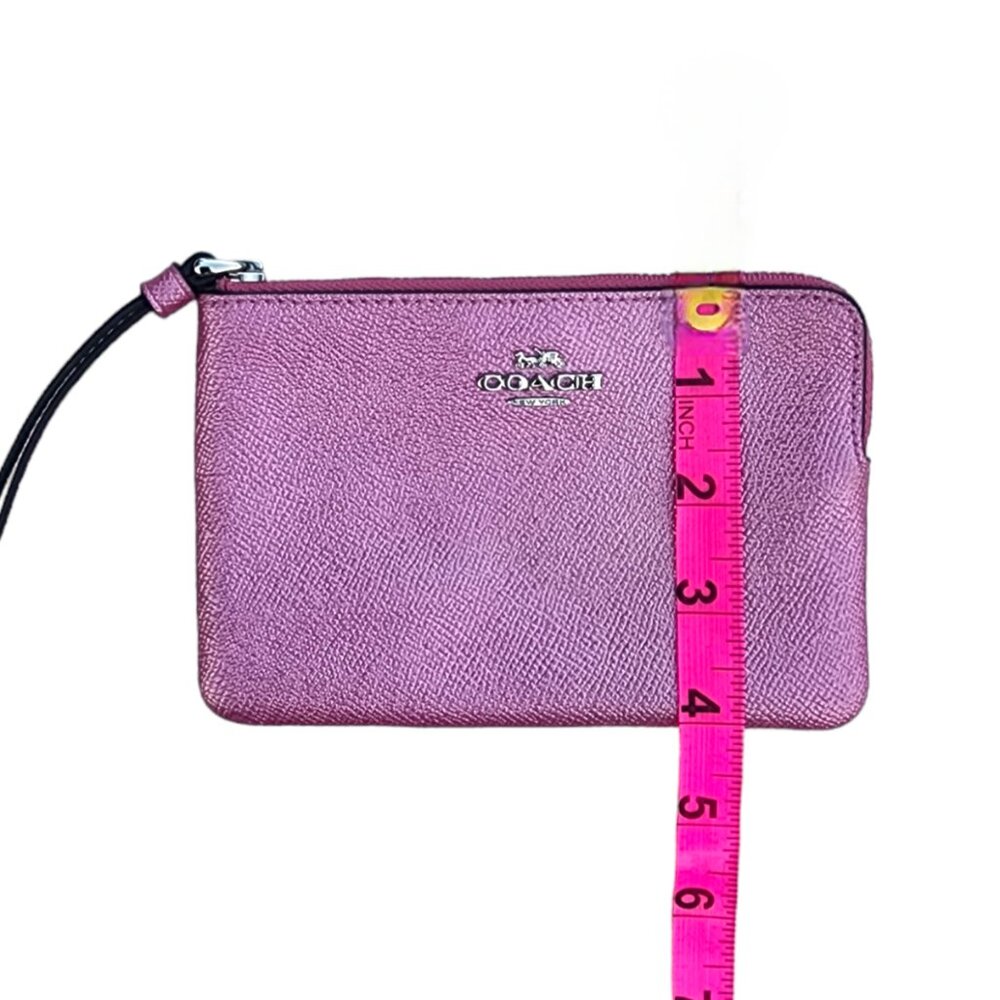 Coach Metallic Lilac Leather Wristlet - Picture 9 of 10